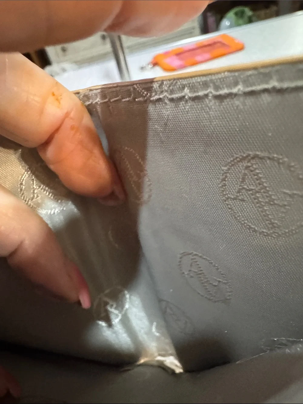 Adrienne Vittadini Metallic Gold Pebbled Leather Wallet